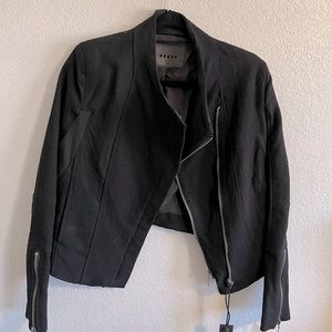 BNWT Blank NYC Women's Soft Denim Moto Style Jacket Zip-Up Coat Black